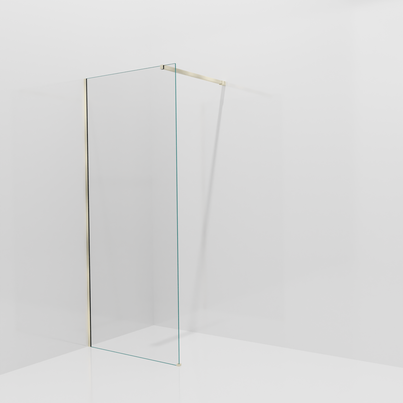 Balmani Modular douche à l'italienne: 90 x 200 cm, Verre transparent, avec coating, Profil Brushed Champagne Gold