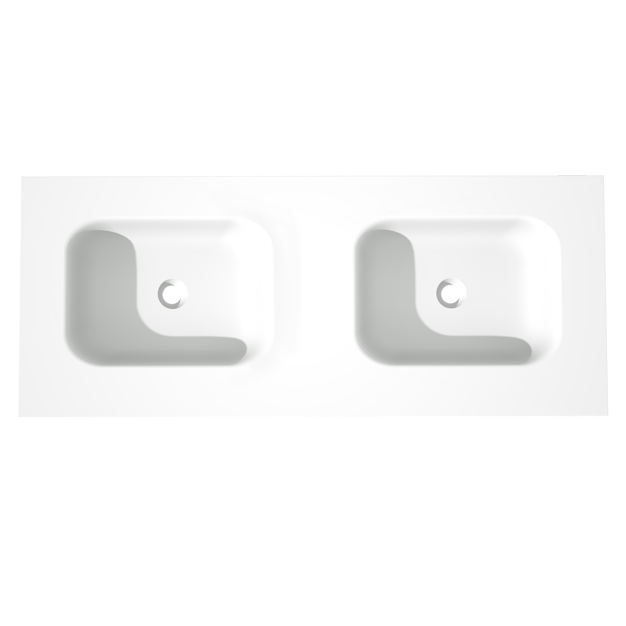Balmani Tablo Arcato dubbele wastafel matte Solid Surface 135 x 55 cm, exclusief crepine