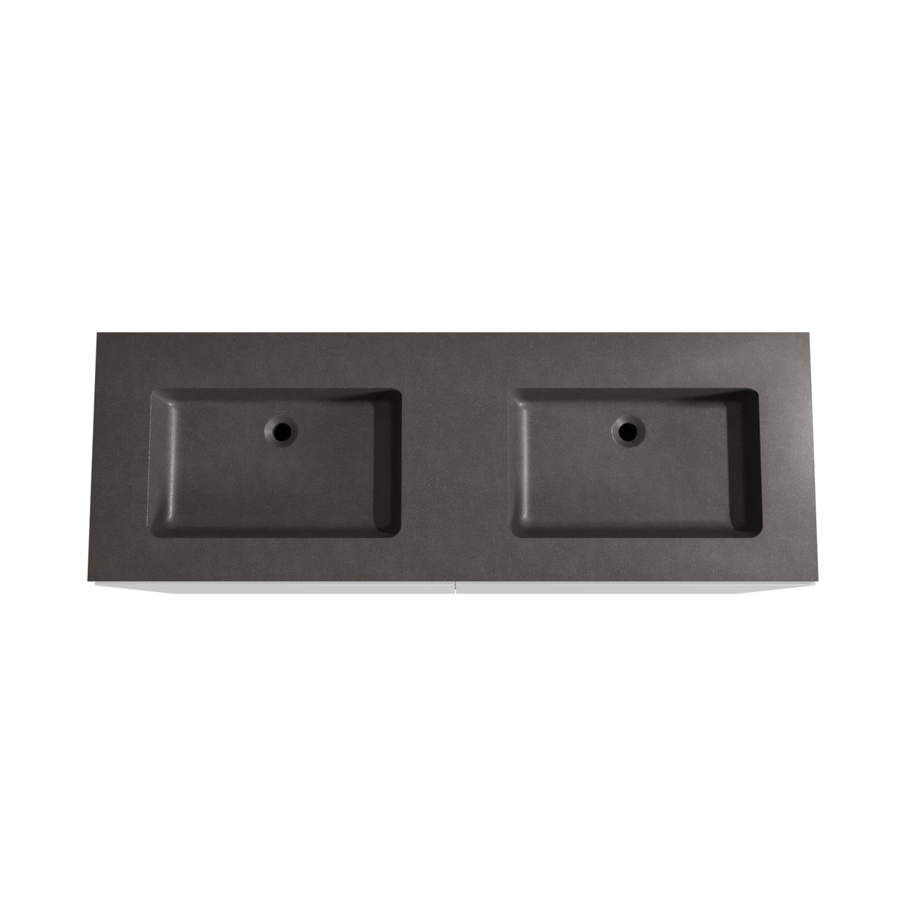 Storke Edge staand badmeubel 150 x 52 cm mat wit met Scuro dubbele wastafel in kwarts mat zwart