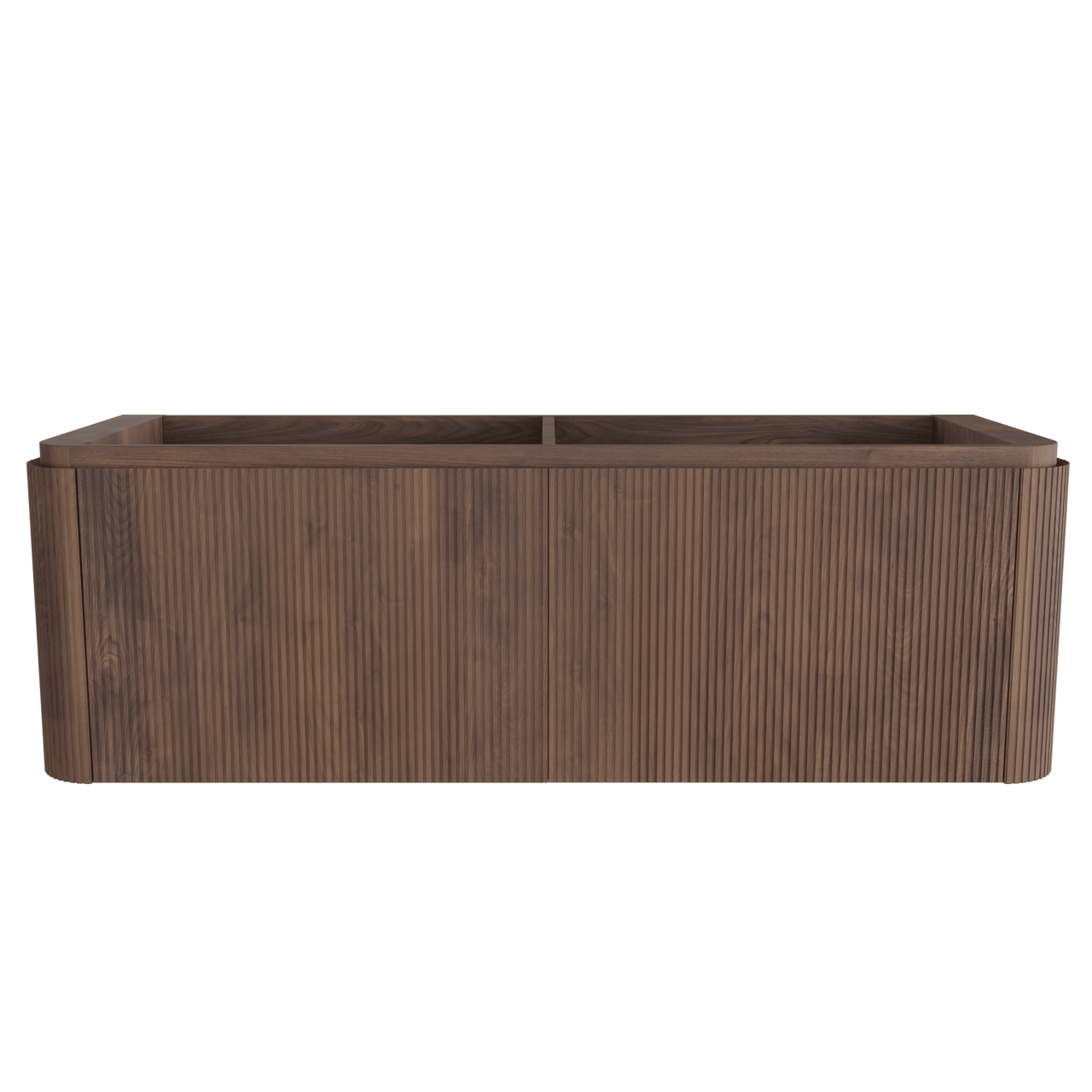 Balmani Moon meuble sous-lavabo suspendu 160 x 55 cm noyer Américain 2 tiroirs Nervure sym. vert.