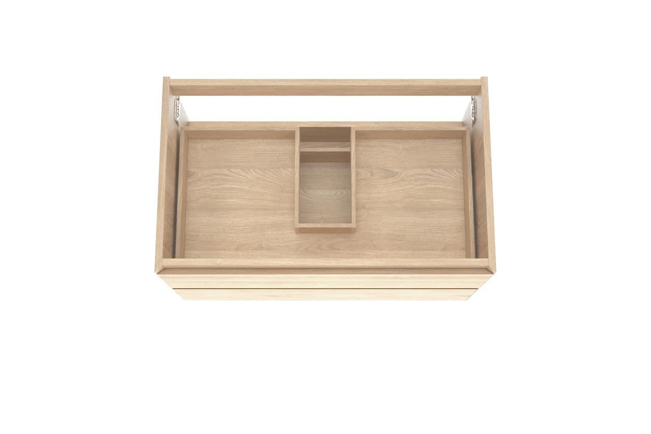 Balmani Mitra zwevende wastafelonderkast 90 x 55 cm fineer natuur eik 2 lades