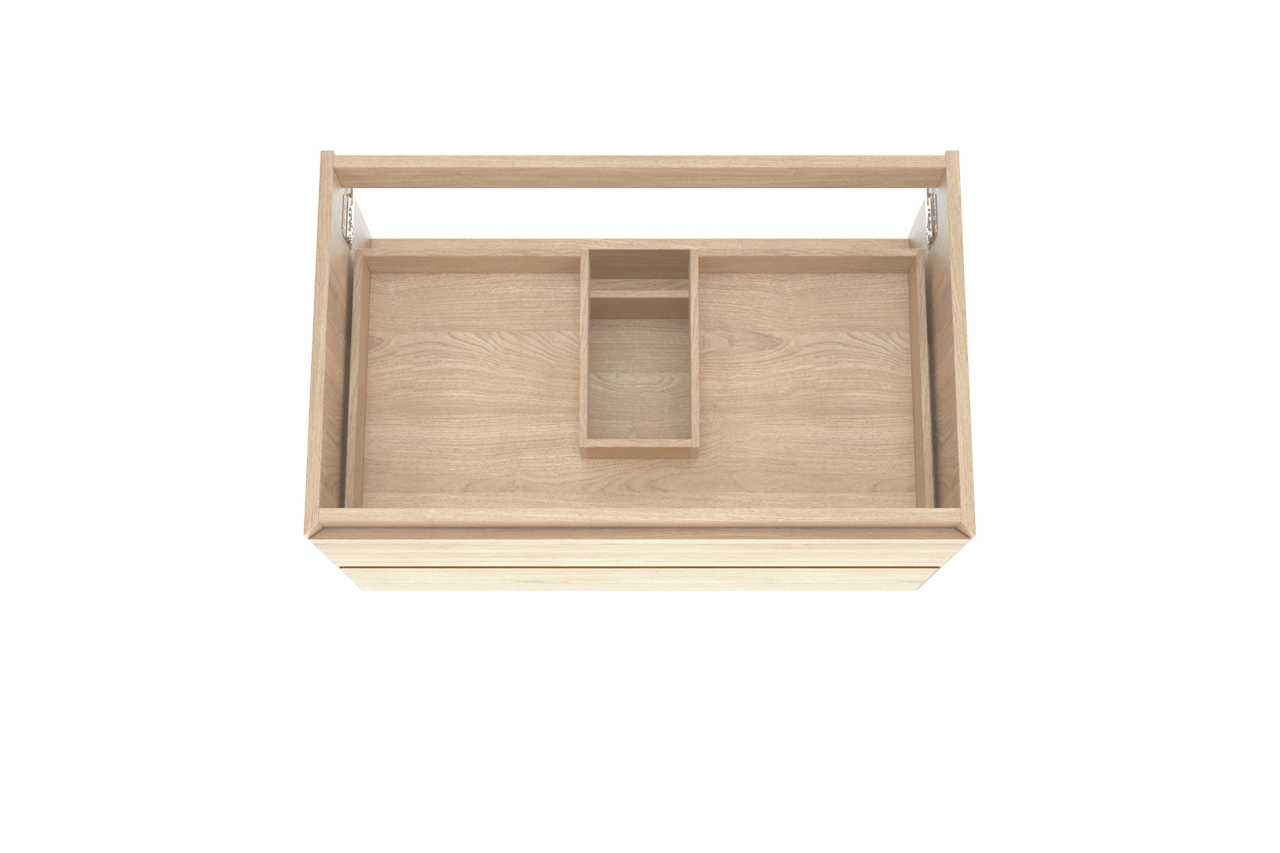 Balmani Mitra zwevende wastafelonderkast 90 x 55 cm fineer natuur eik 2 lades