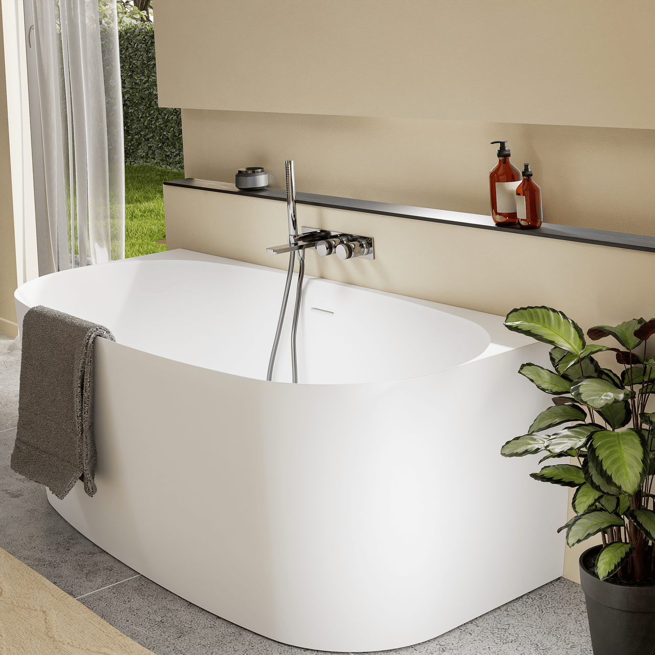 Blaufoss Sonic inbouw badkraan met handdouche chroom incl. inbouwelement