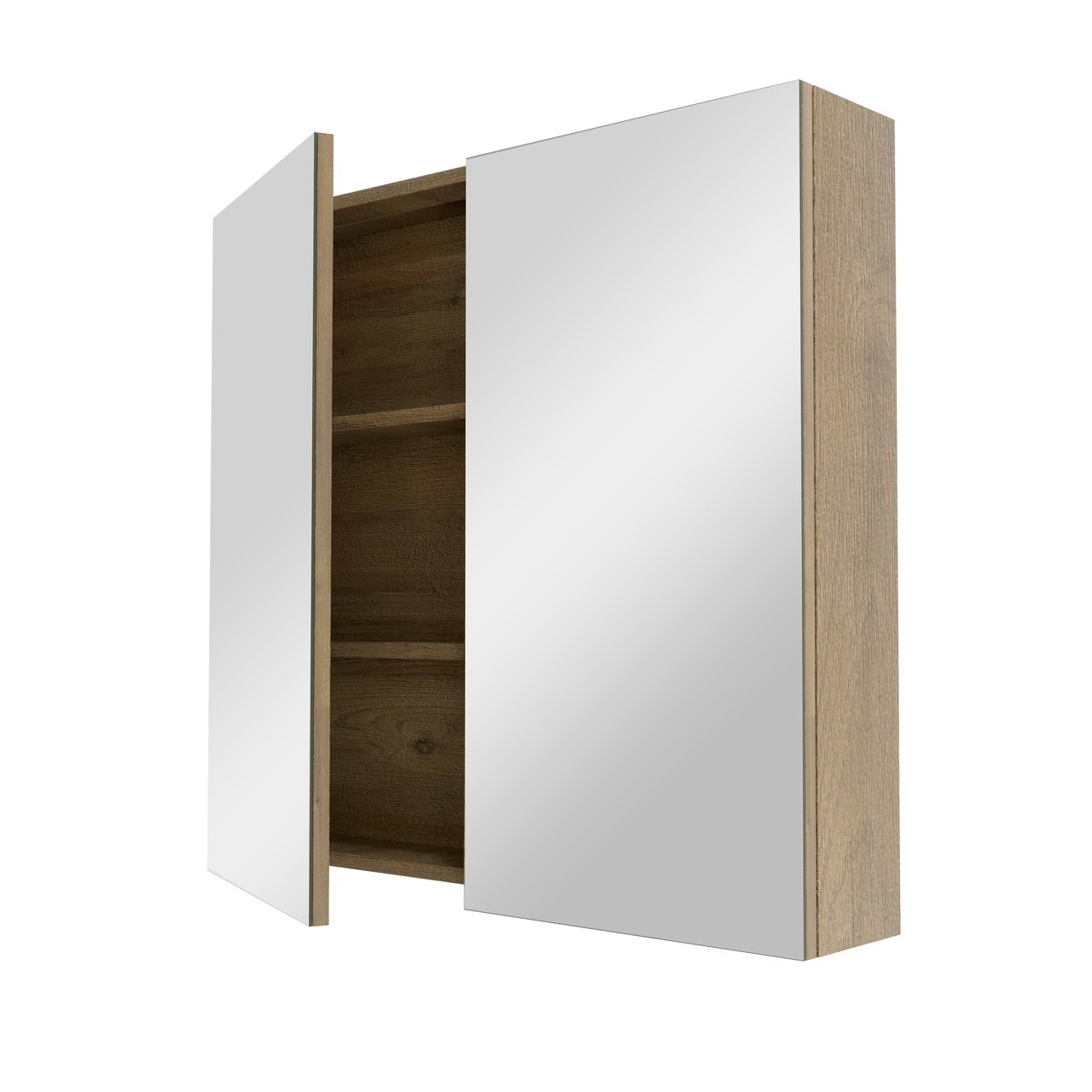 Linie Montro Spiegelschrank Bad: 80 x 75 cm, Eiche Natur