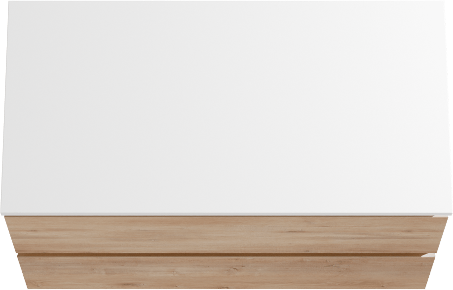 Linie Lado meuble salle de bains suspendu 90 x 46 cm chêne naturel avec Lado tablette simple en marbre composite blanc brillant