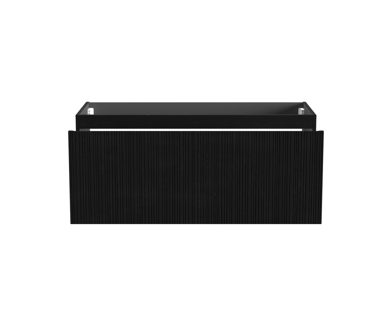 Storke Ribs meuble sous-vasque suspendu 120 x 52 cm chêne noir 2 tiroirs