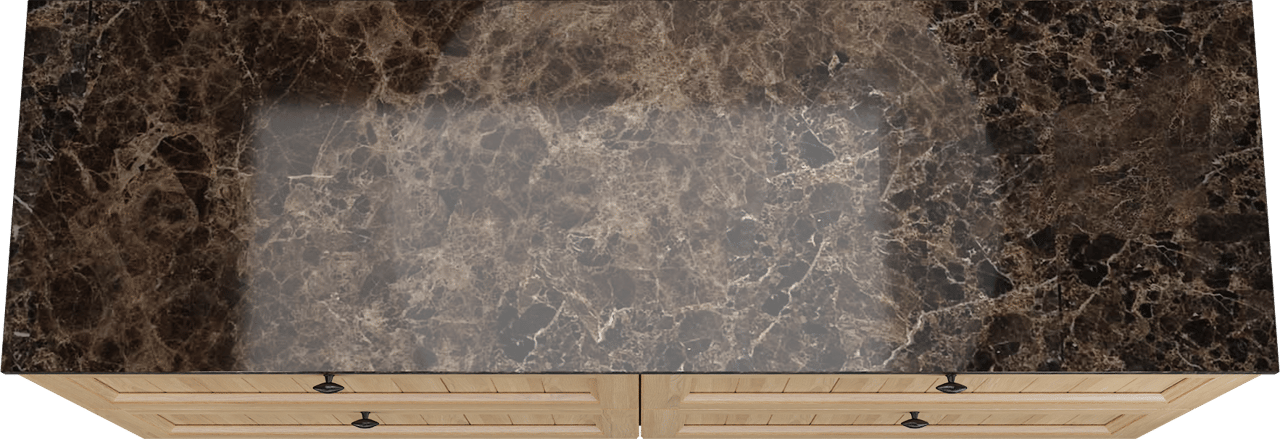 Balmani Lemon staand badkamermeubel 180 x 55 cm, fineer natuur eik met Stretto enkel of dubbel tablet in dark emperador