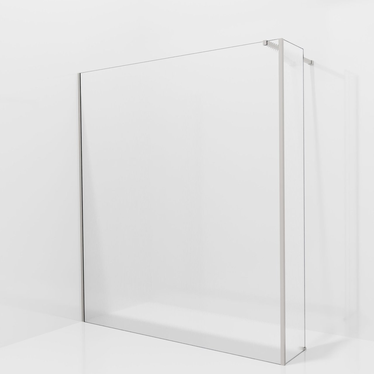 Balmani Modular Walk-In Dusche mit fester Seitenwand: 180 x 200 cm, Ribs, inklusive Coating, Profil Brushed Inox