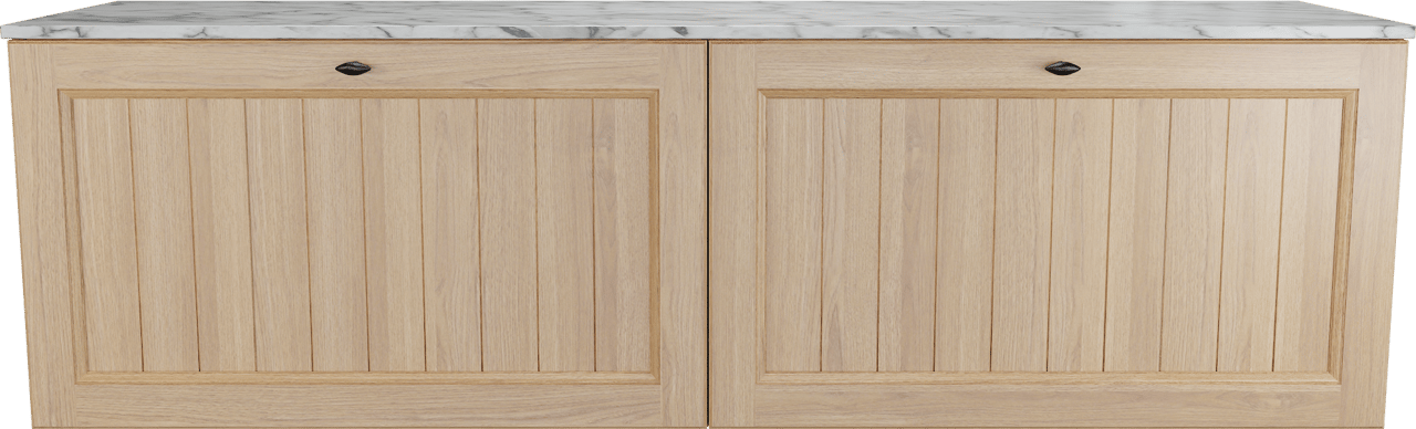 Balmani Lemon meuble salle de bains suspendu 180 x 55 cm, plaqué chêne naturel avec Stretto tablette simple ou double en carrare