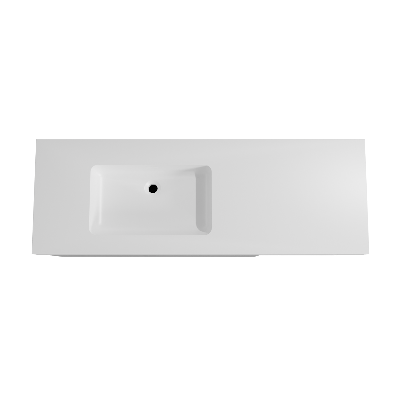 Storke Edge zwevend badmeubel 150 x 52 cm beton donkergrijs met Mata High asymmetrisch linkse wastafel in solid surface mat wit