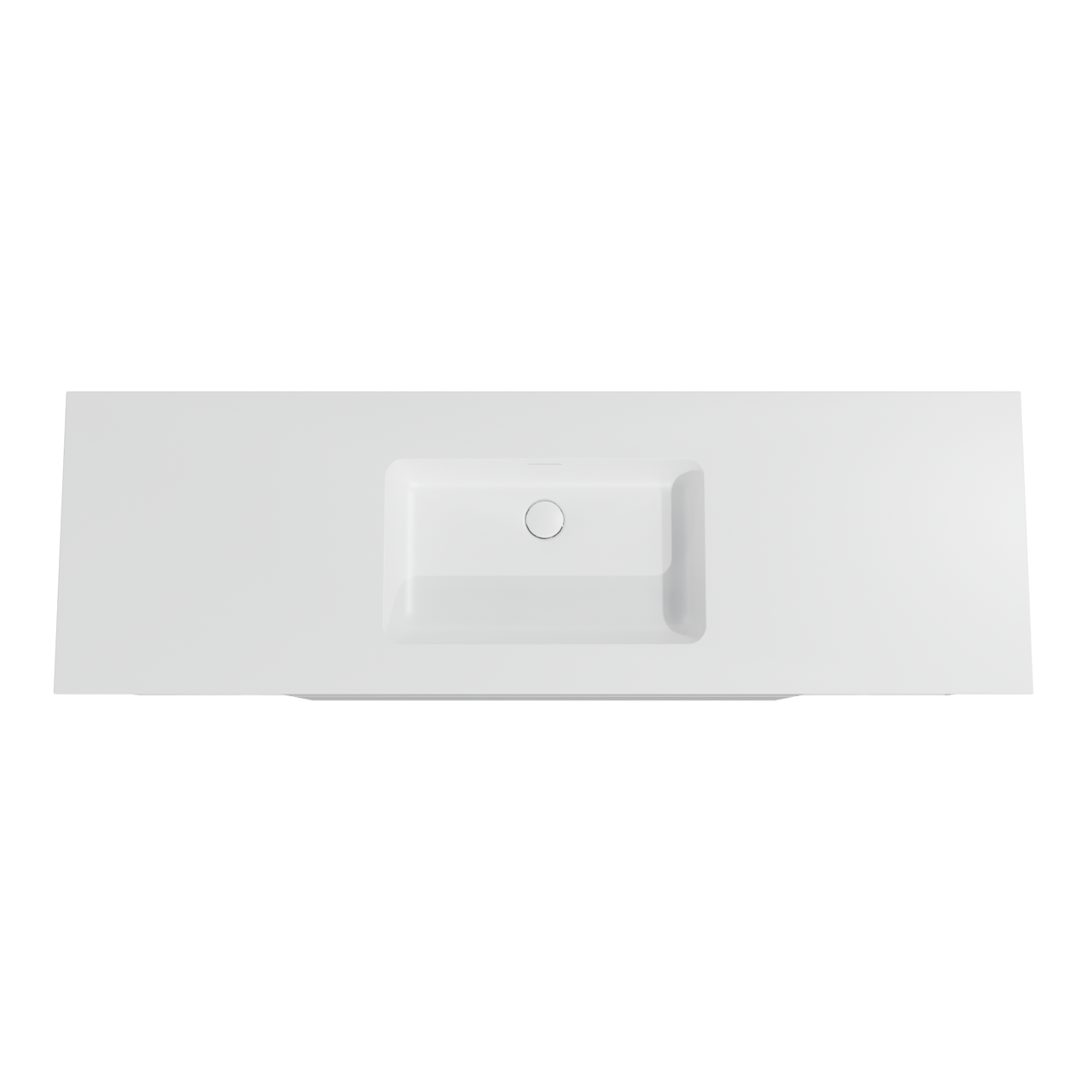 Storke Edge meuble salle de bains suspendu 165 x 52 cm blanc brillant avec Mata plan simple en solid surface blanc mat