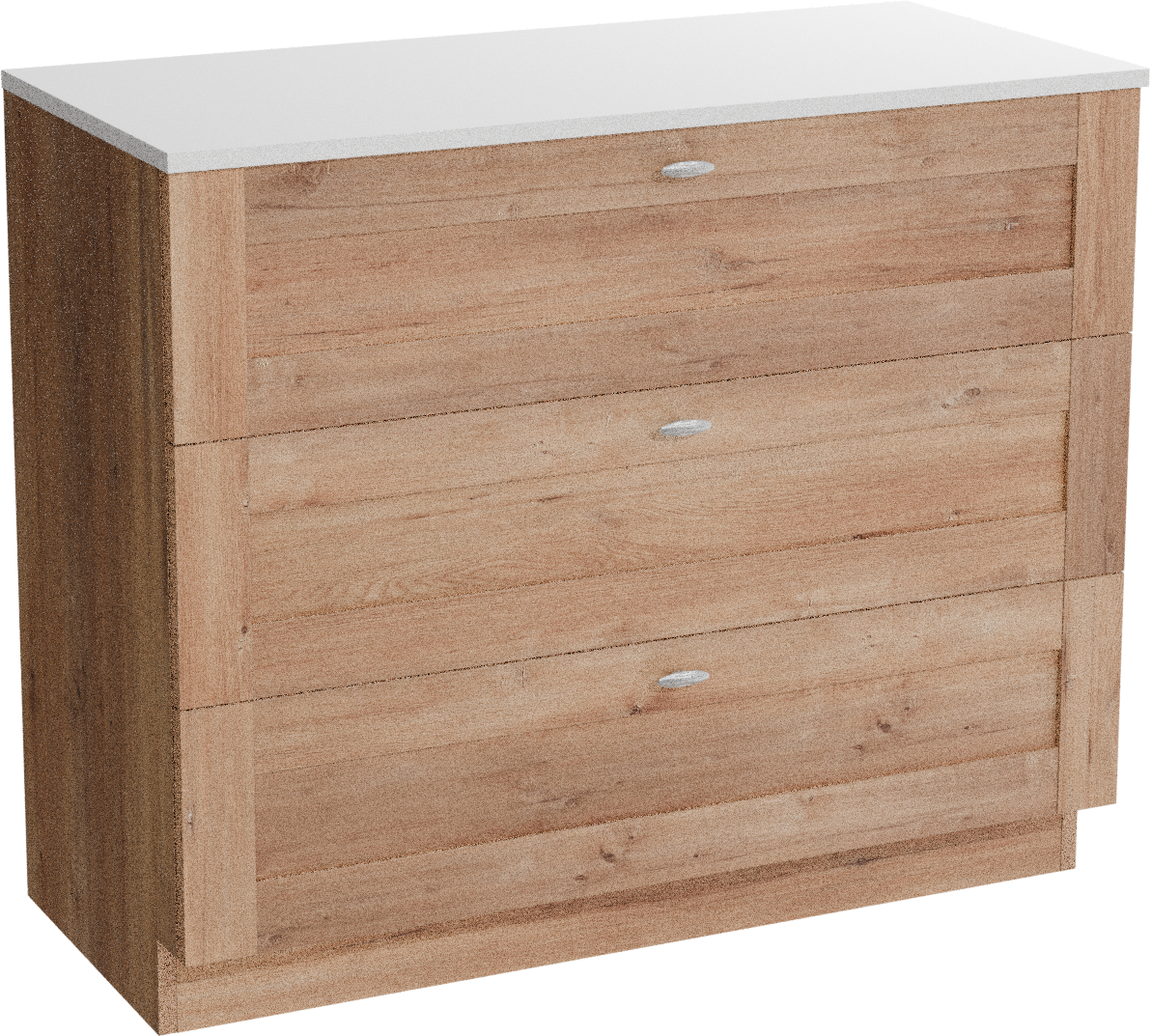 Linie Classo meuble salle de bains à poser 100 x 46 cm chêne naturel avec Lado tablette simple ou double en marbre composite blanc brillant