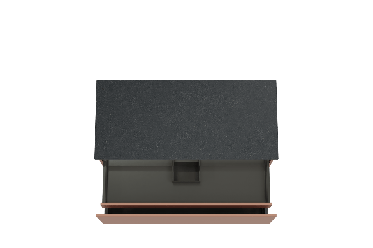 Balmani Sfera zwevend badmeubel 120 x 55 cm cotto met Stretto enkel wastafelblad in zwart graniet