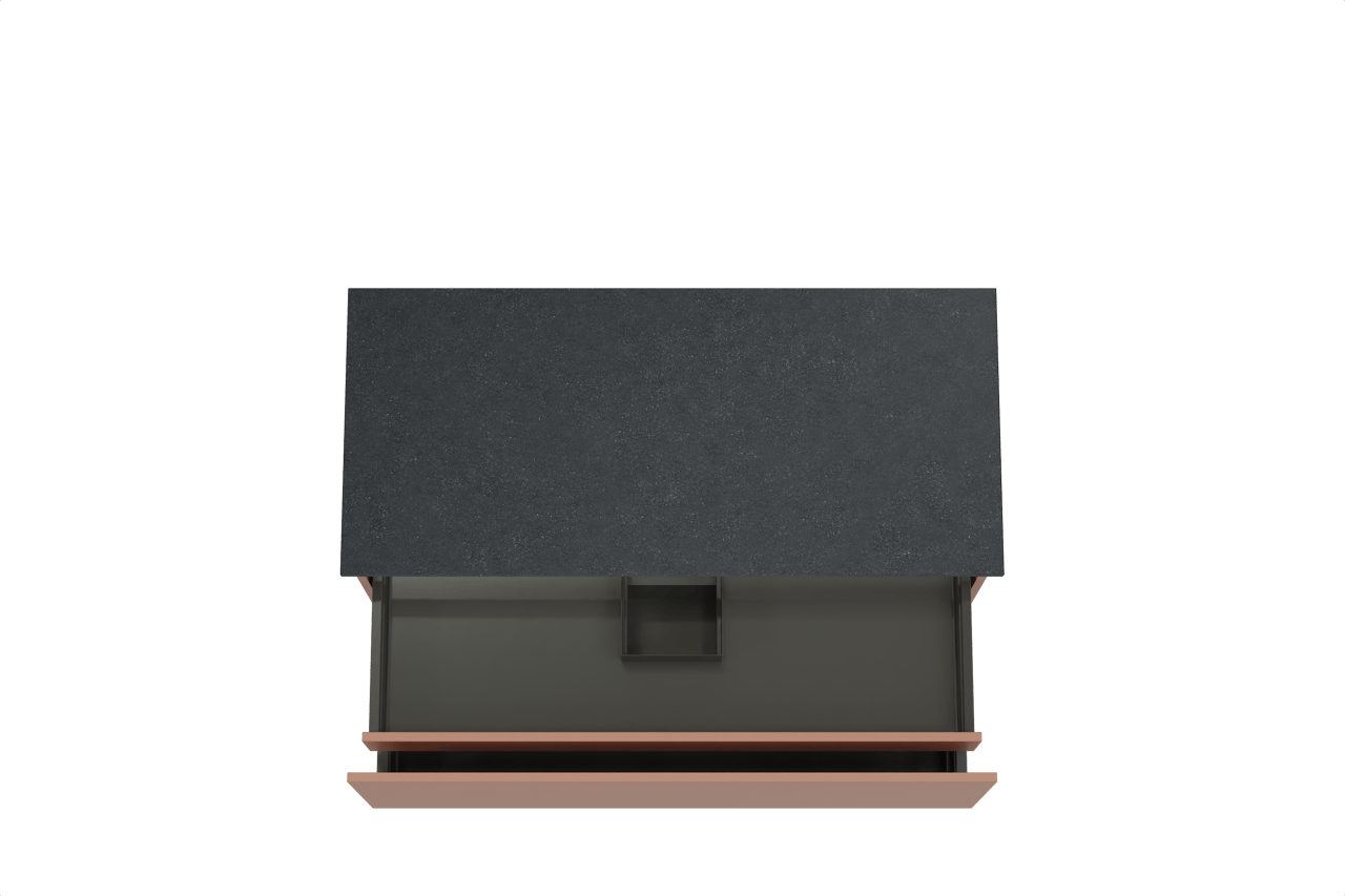 Balmani Sfera meuble salle de bains suspendu 120 x 55 cm cotto avec Stretto tablette simple en granit noir