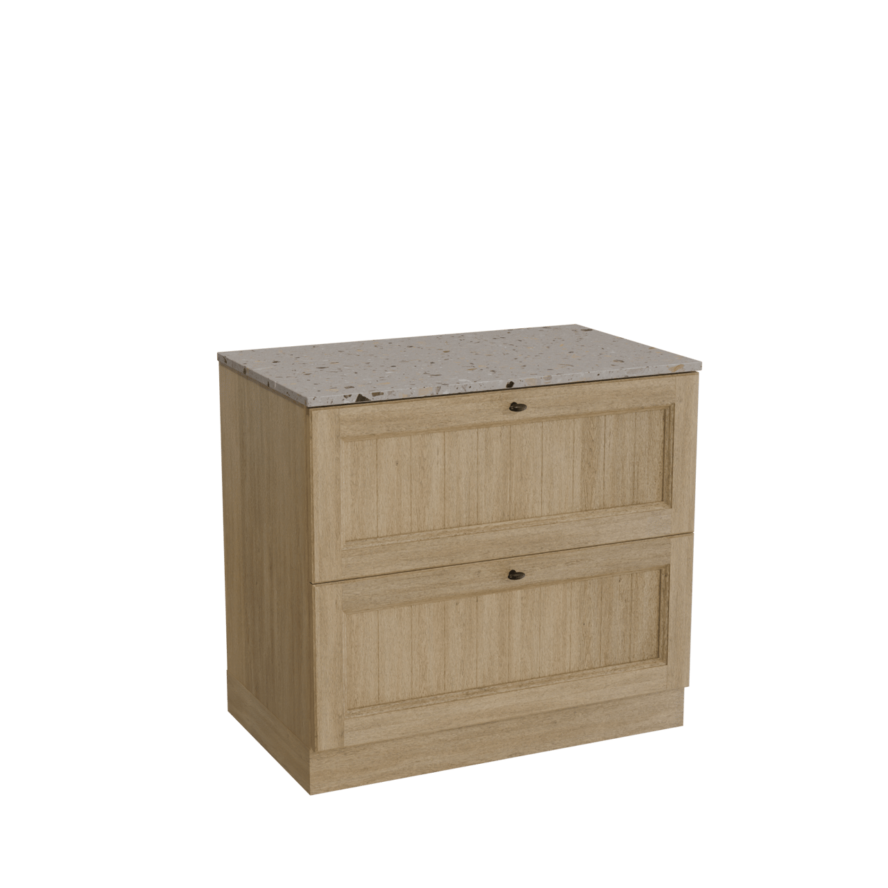 Balmani Lemon meuble salle de bains à poser 90 x 55 cm chêne vieilli avec Stretto tablette simple en terrazzo greige terrazzo