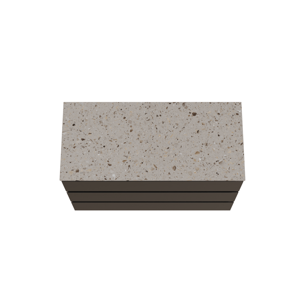 Balmani Lucida meuble salle de bains à poser 120 x 55 cm chêne noir avec Stretto tablette simple ou double en terrazzo greige terrazzo