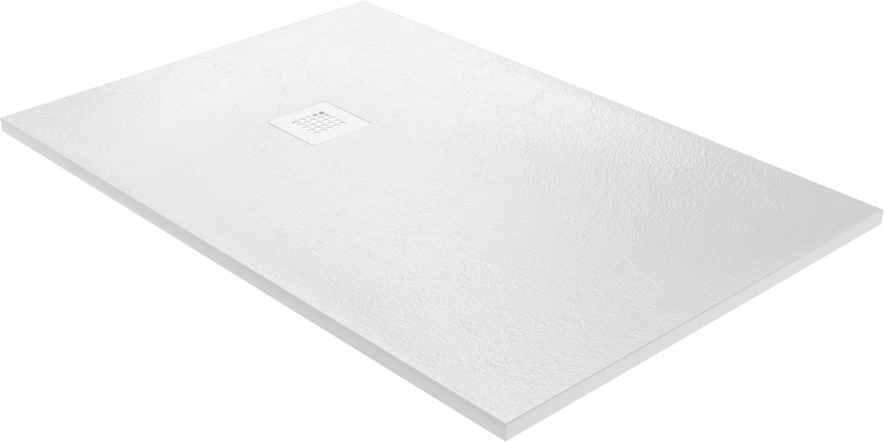 Balmani Vega receveur de douche 120 x 80 cm marbre composite blanc mat texture ardoise