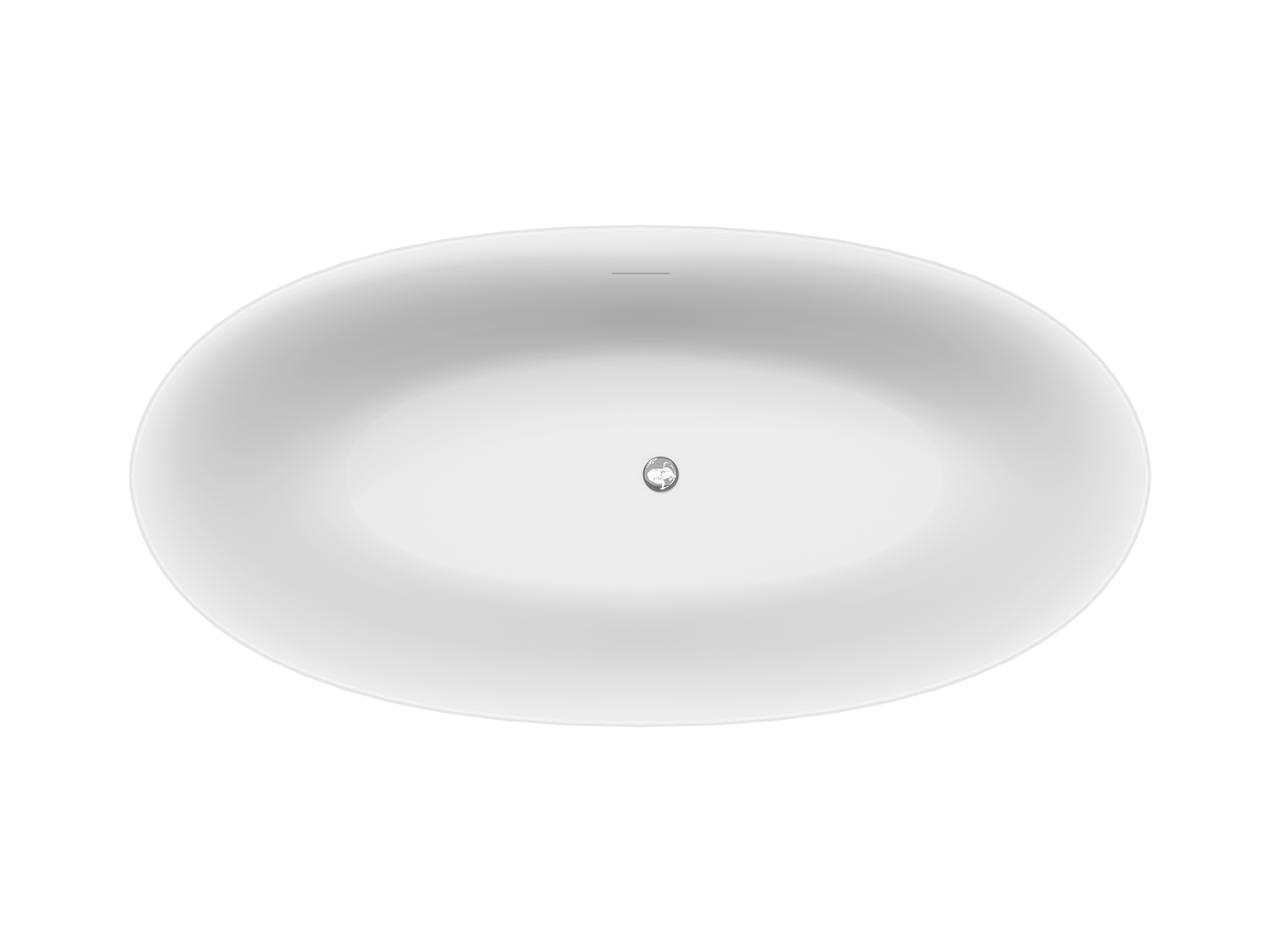 Luca Varess Dias baignoire îlot ovale 170 x 82 cm acrylique blanc mat