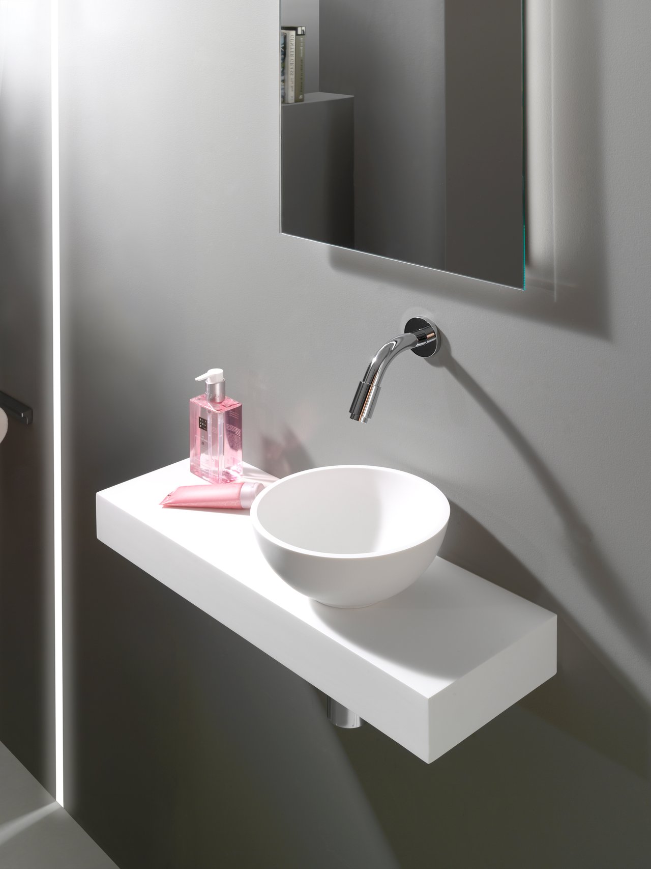 Balmani Nova Handwaschbecken: Solid Surface, Weiß Matt 60 x 20 cm