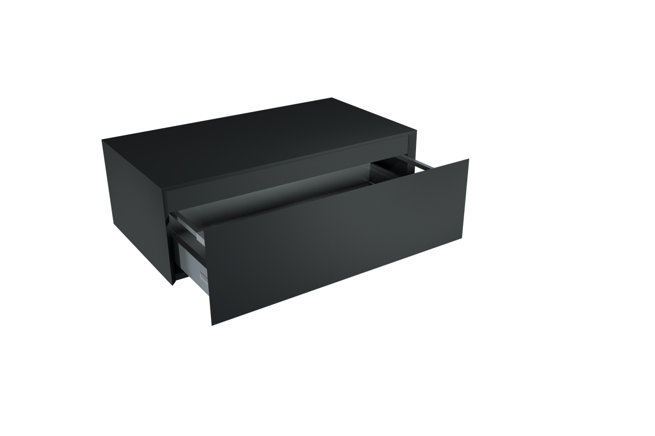 Balmani Mitra Elements zwevende wastafelonderkast 90 x 50 cm mat zwart 1 lade