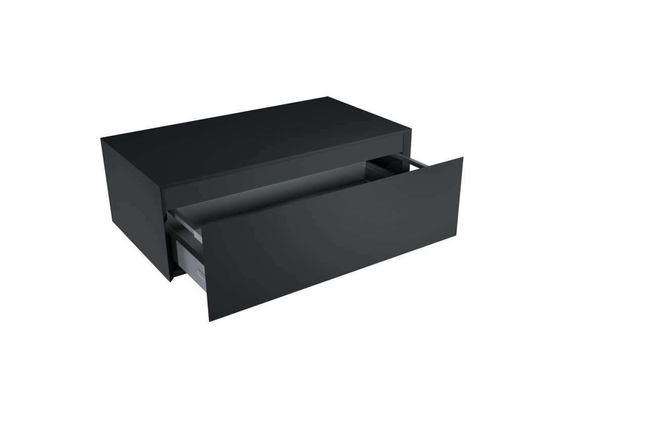 Balmani Mitra Elements zwevende wastafelonderkast 90 x 50 cm mat zwart 1 lade