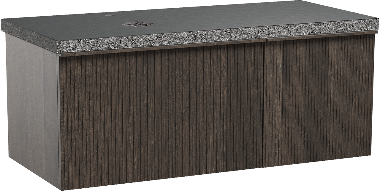 Balmani Forma Badmöbel Set mit Rock Waschtischplatte für Aufsatzwaschbecken