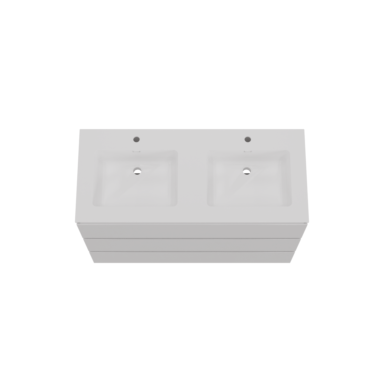 Storke Edge meuble salle de bains à poser 120 x 52 cm blanc brillant avec Diva double vasque en marbre composite blanc brillant