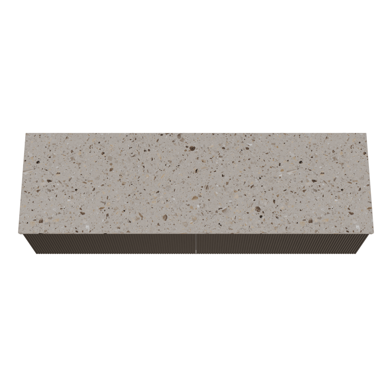 Balmani Forma meuble salle de bains suspendu 180 x 55 cm chêne noir avec Stretto tablette simple ou double en terrazzo greige terrazzo, Nervure droite symétrique verticale