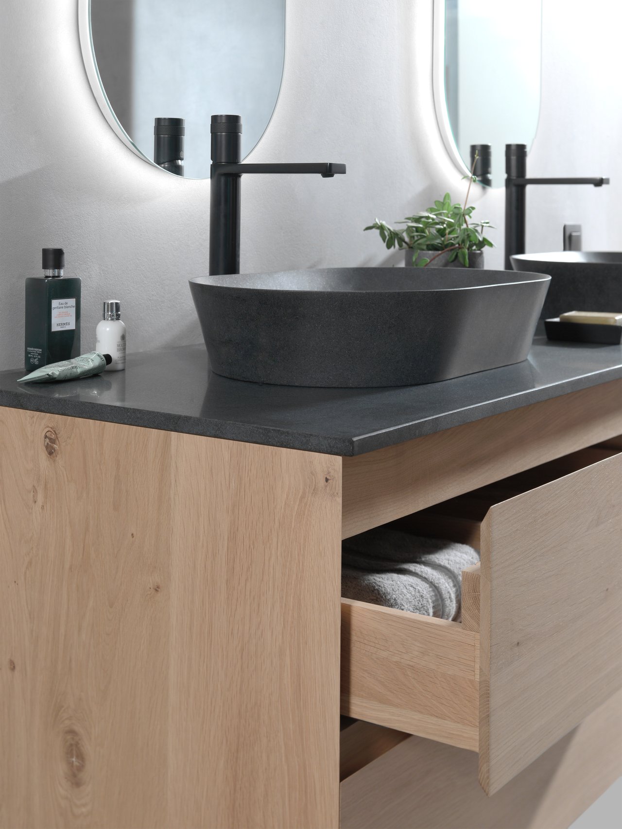 Balmani Still waskom verzoete graniet ovaal 54 x 34 cm