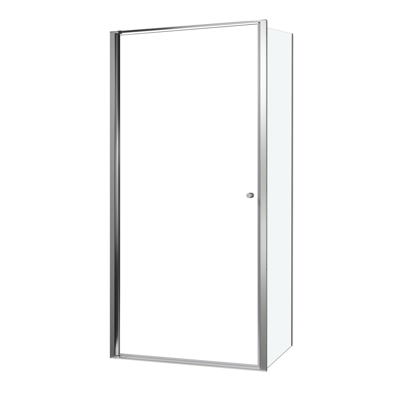 Luca Varess Kuresa coin-douche porte pivotante avec paroi latérale fixe 100 x 90 x 200 cm verre transparent et profil noir mat