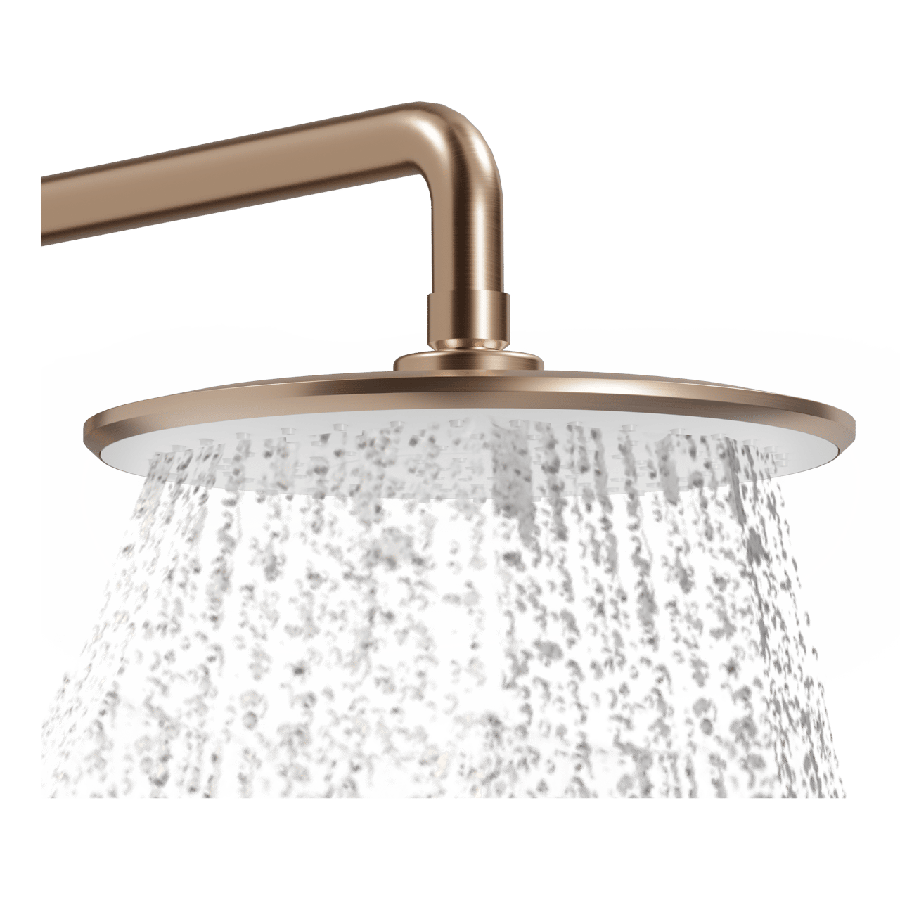 Linie Neptunus Regendusche Duschsystem mit Thermostatbatterie: Wandmontage, Brushed Rosegold