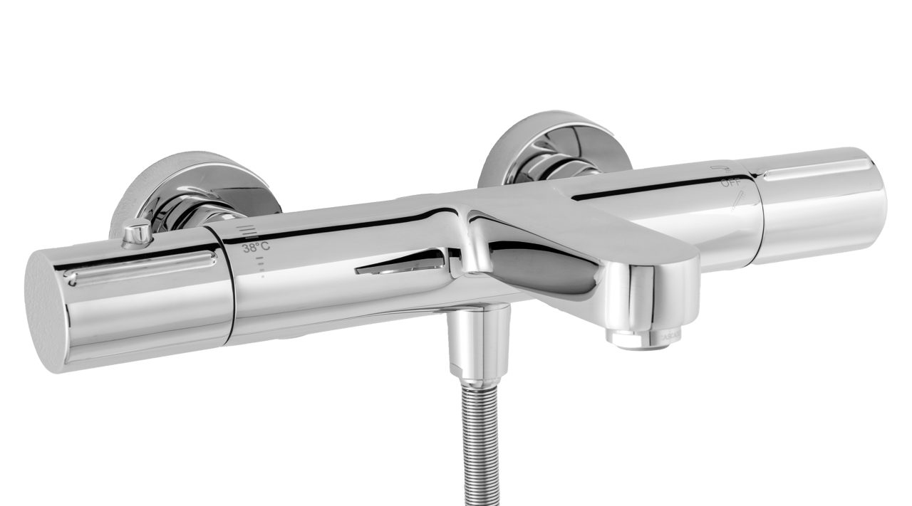 Blaufoss Orion robinet baignoire robinet thermostatique montage mural extérieur chrome brillant