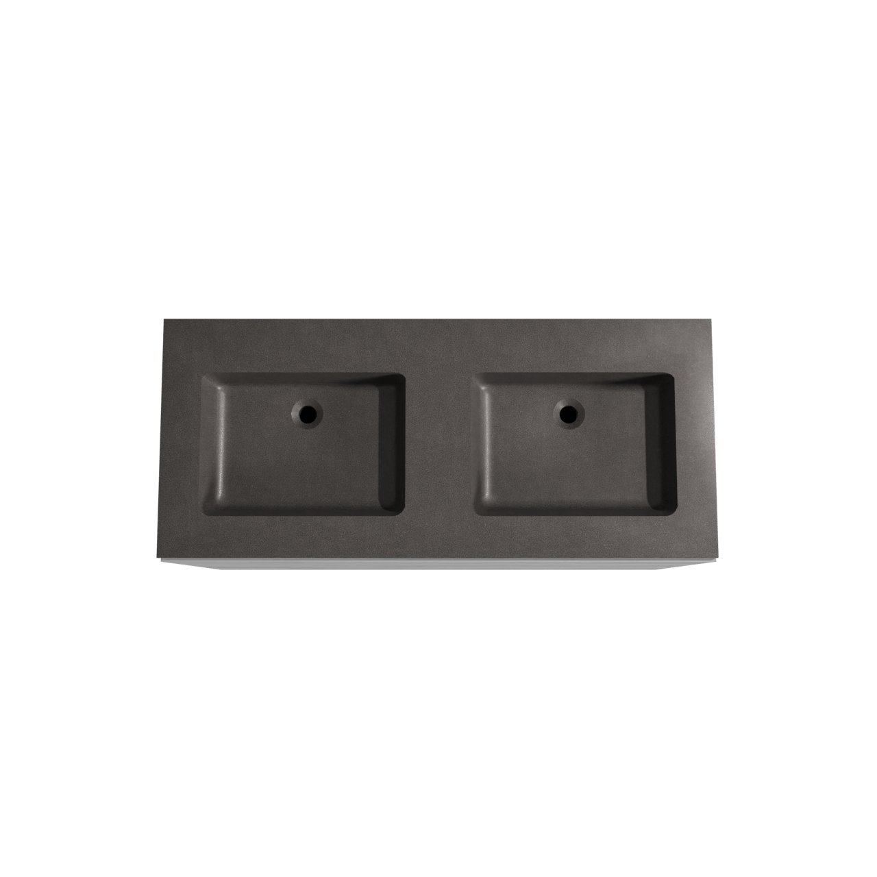 Storke Edge meuble salle de bains à poser 120 x 52 cm béton gris foncé avec Scuro double vasque en quartz noir mat