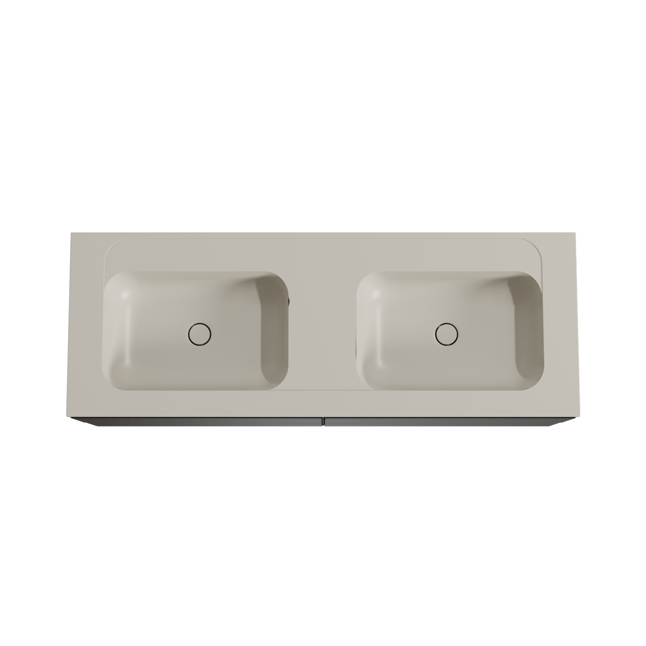 Balmani Mitra meuble salle de bains suspendu 150 x 55 cm noir mat avec Tablo Strada double vasque en marbre composite soie grise