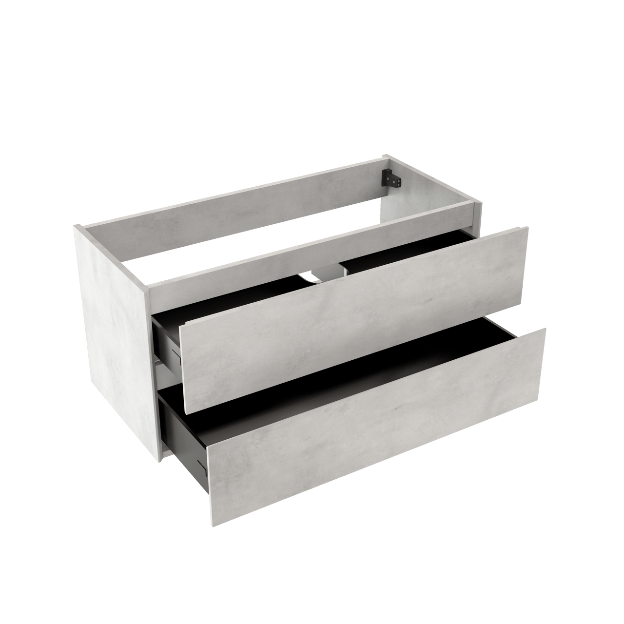 Storke Edge zwevende wastafelonderkast 100 x 46 cm beton zilvergrijs 2 lades