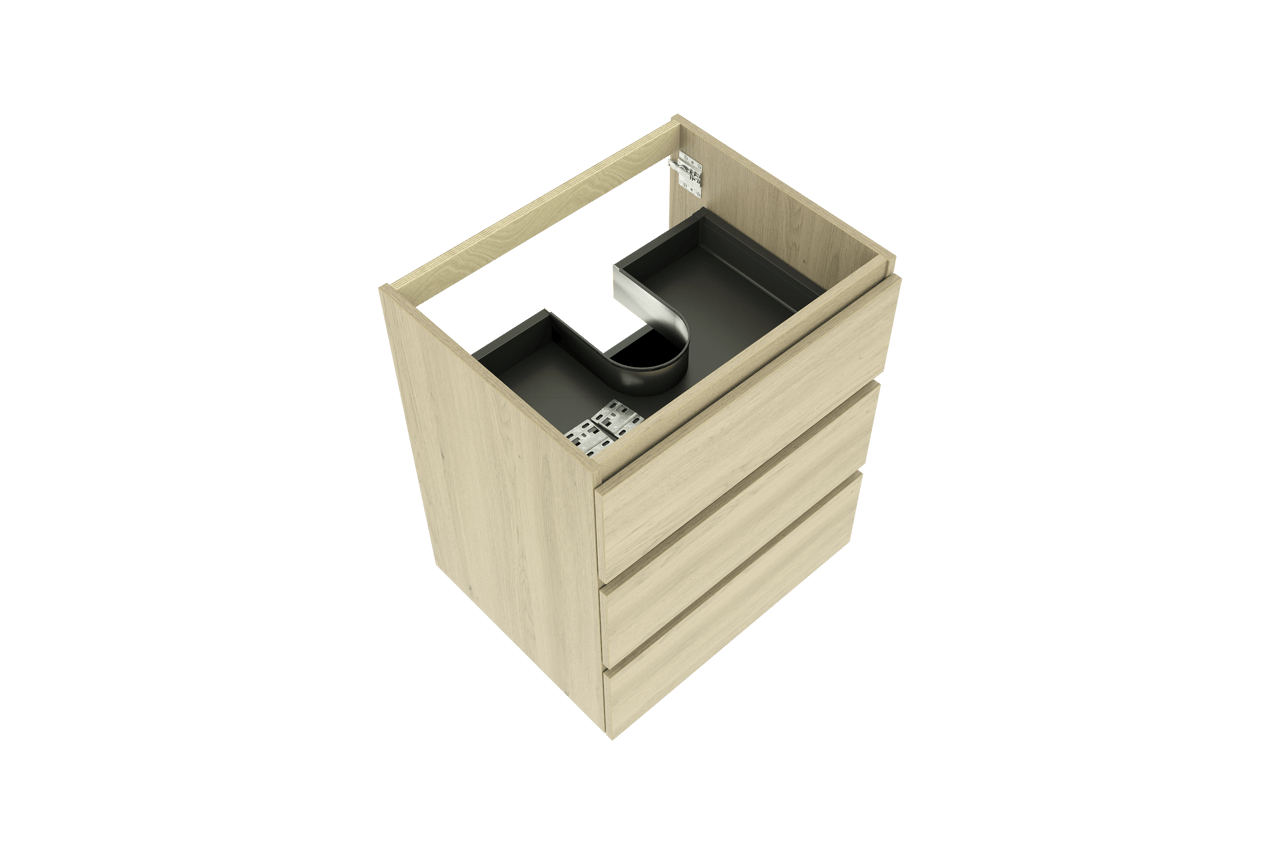 Balmani Lucida staande wastafelonderkast 67,5 x 55 cm verweerde eik 3 lades