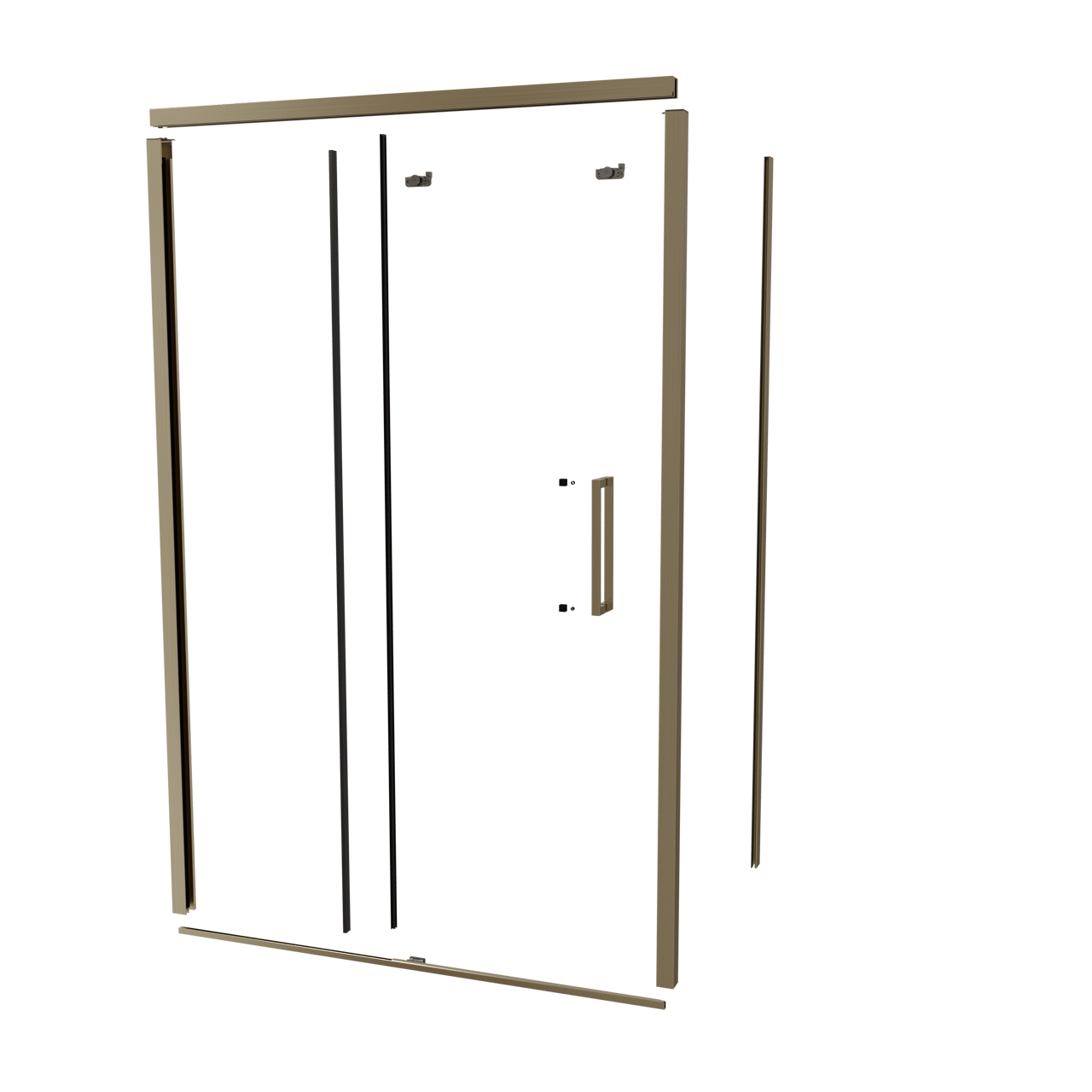 Balmani Senses Design 140 cm gauche ensemble de profils pour coin-douche avec porte coulissante brushed champagne gold