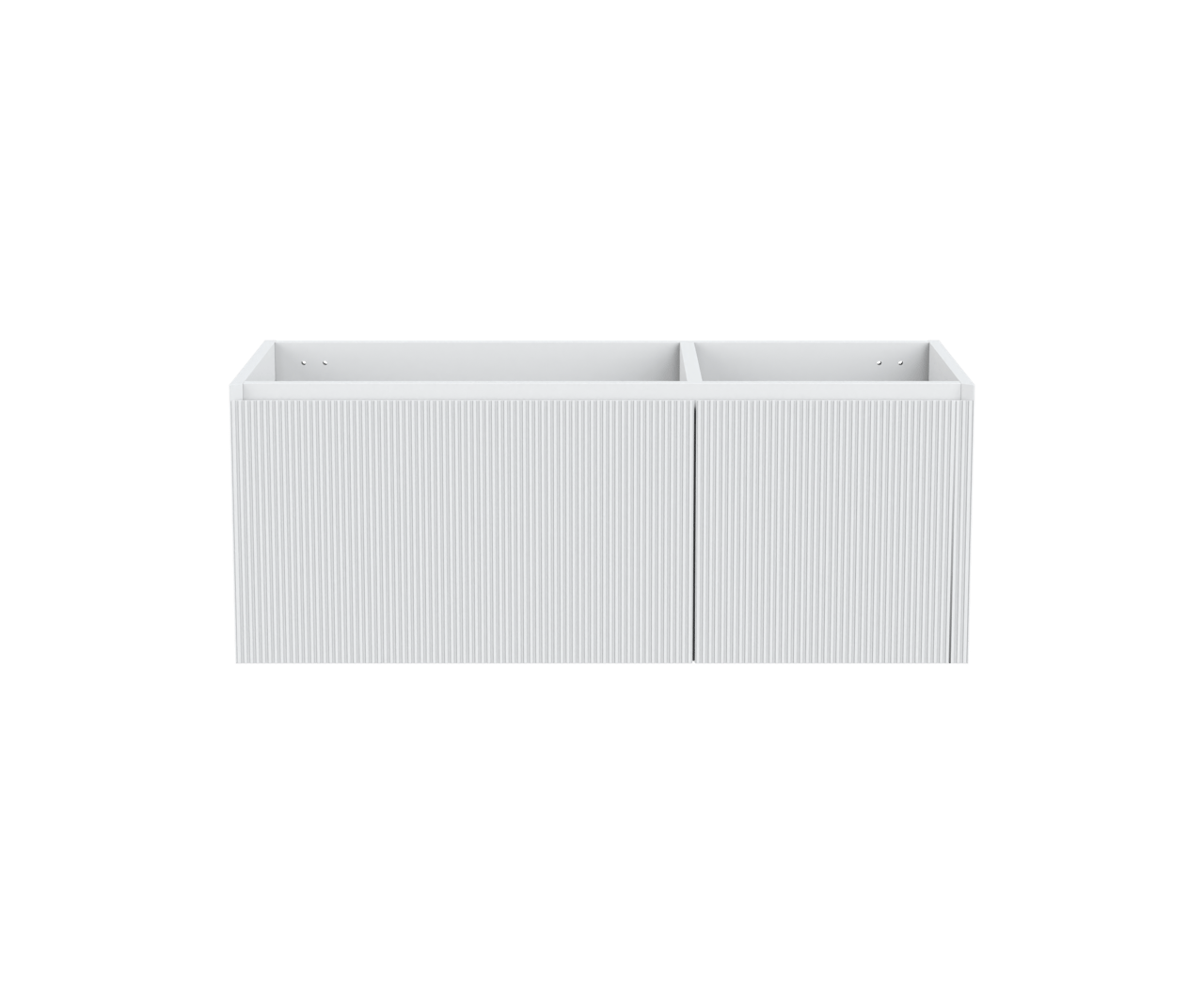 Balmani Fila hängender Waschbeckenunterschrank: 120 x 55 cm, asymmetrisch links, Weiß Matt, 4 Schubladen
