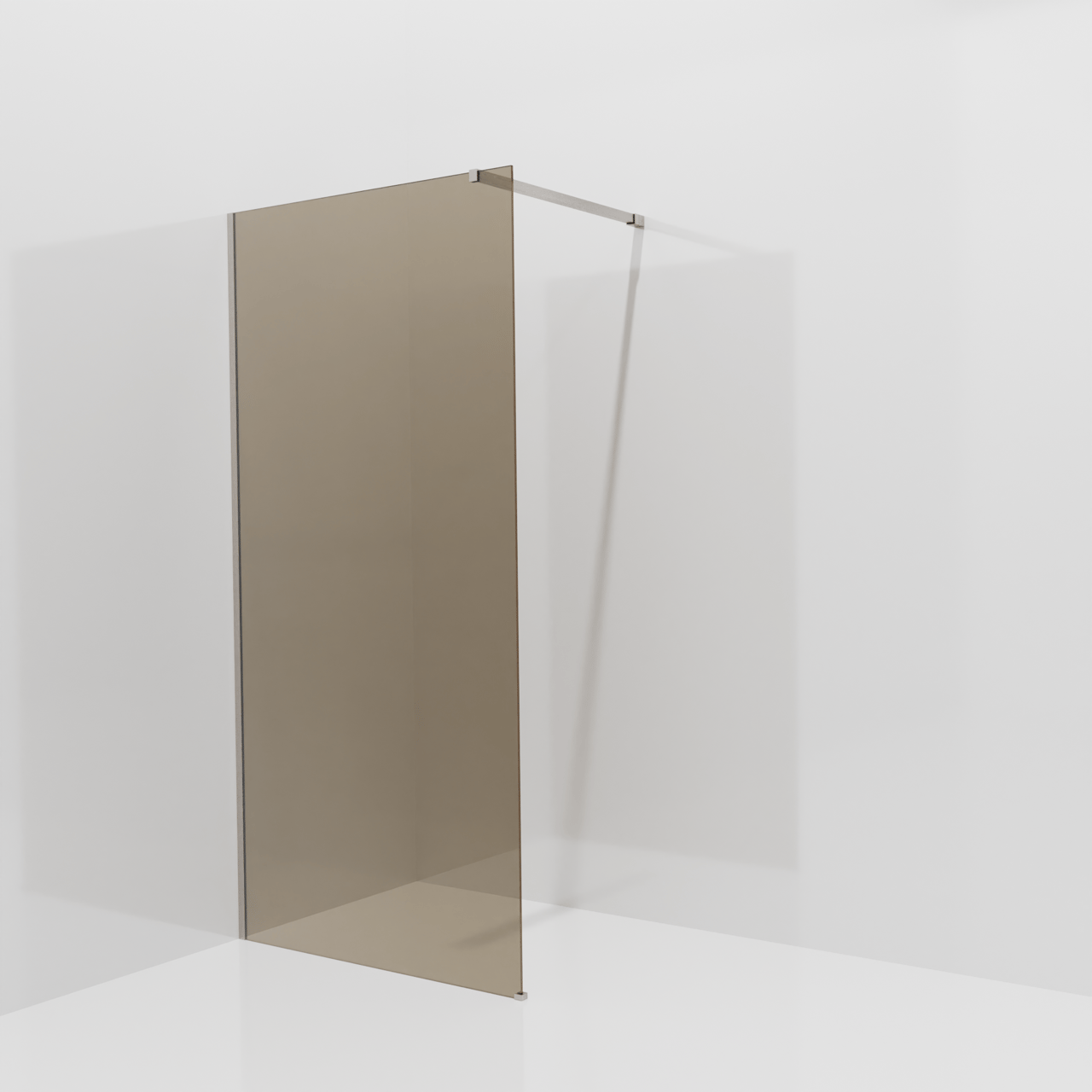 Balmani Modular Walk-In Dusche: 100 x 200 cm, Bronze Glas, Profil Brushed CoolMetal
