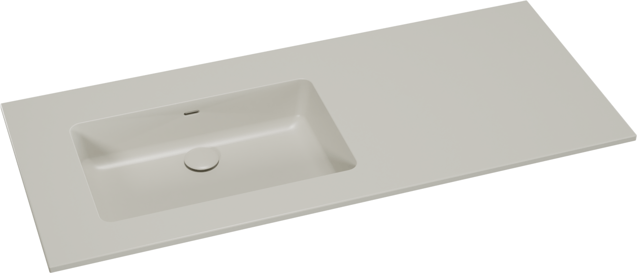 Storke Diva Waschtisch links matt seidengrau Top Solid Seidengrau Matt 120 x 52 cm