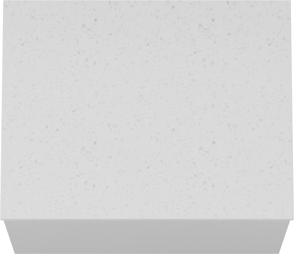 Linie Lado hängendes Möbelstück Set: 60 x 46 cm, Weiß glänzend, mit Lado Einzel Waschtischplatte, Melamin in Terrazzo Weiß