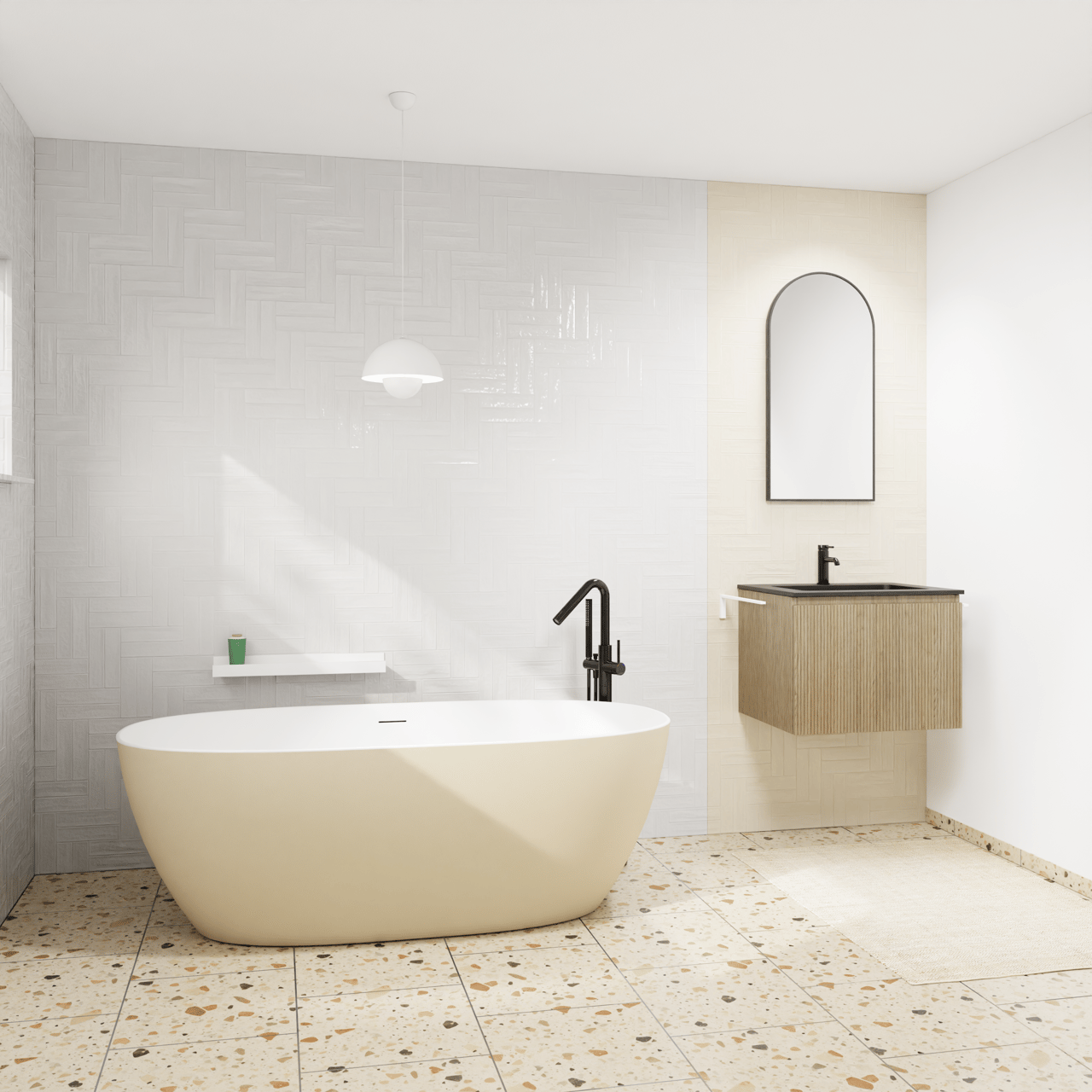 Luca Varess Marcia baignoire îlot 170 x 80 cm acrylique Dune mat