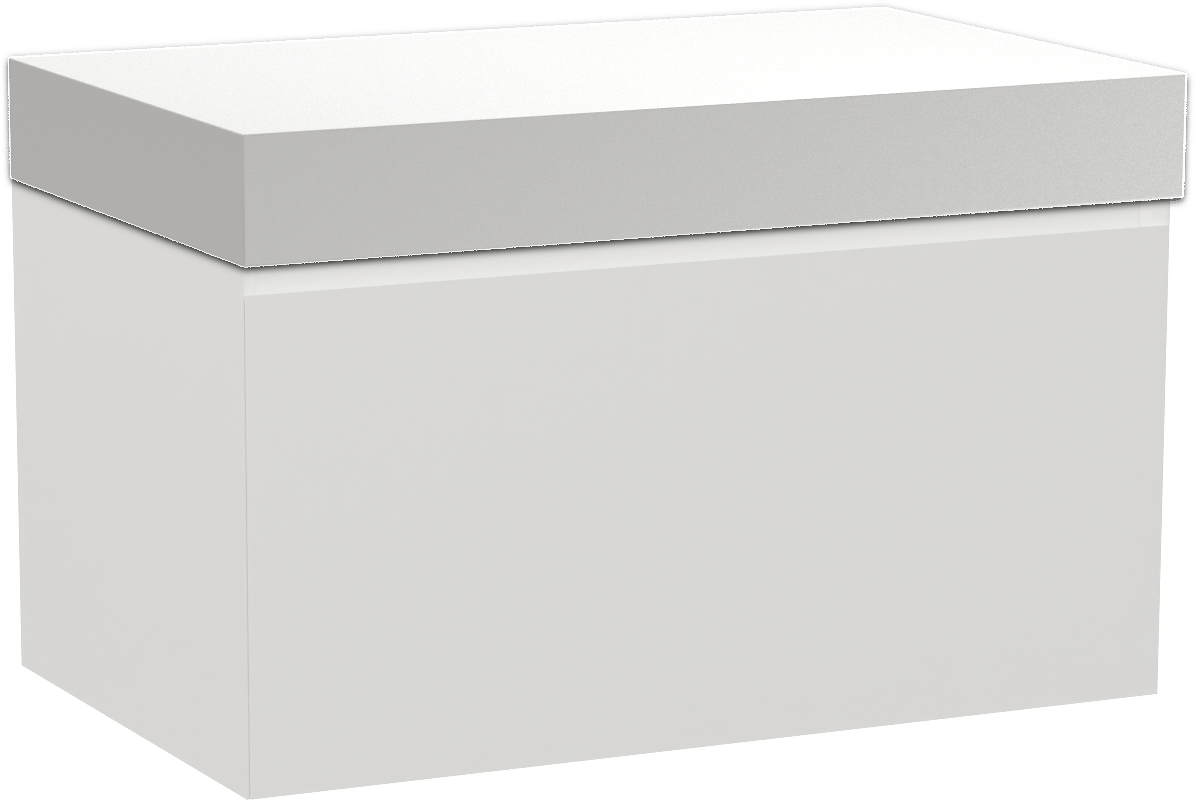 Balmani Idra meuble salle de bains suspendu 90 x 55 cm blanc mat avec Dominus tablette simple en solid surface blanc mat