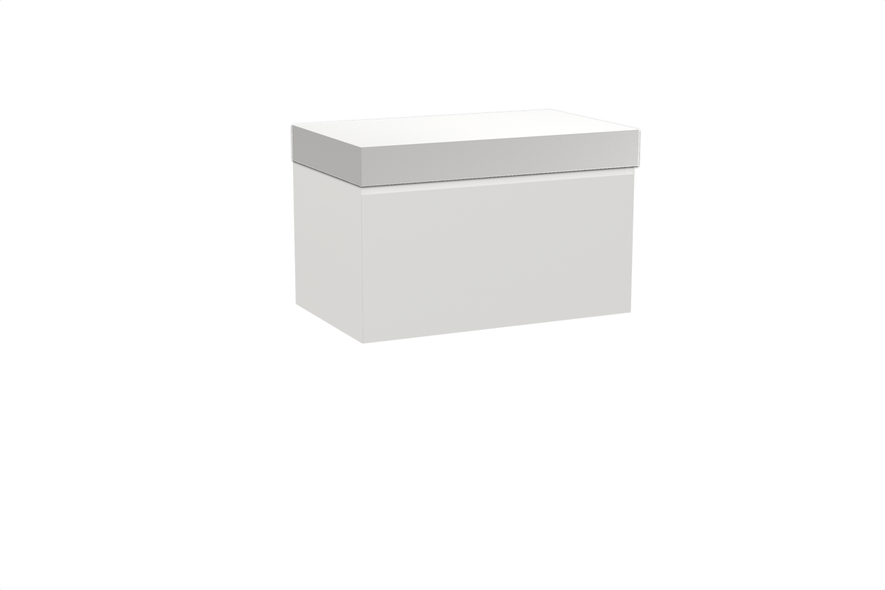 Balmani Idra meuble salle de bains suspendu 90 x 55 cm blanc mat avec Dominus tablette simple en solid surface blanc mat