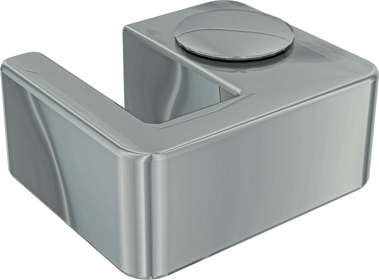 Linie walk-in bevestigingsblok 8mm glas chroom