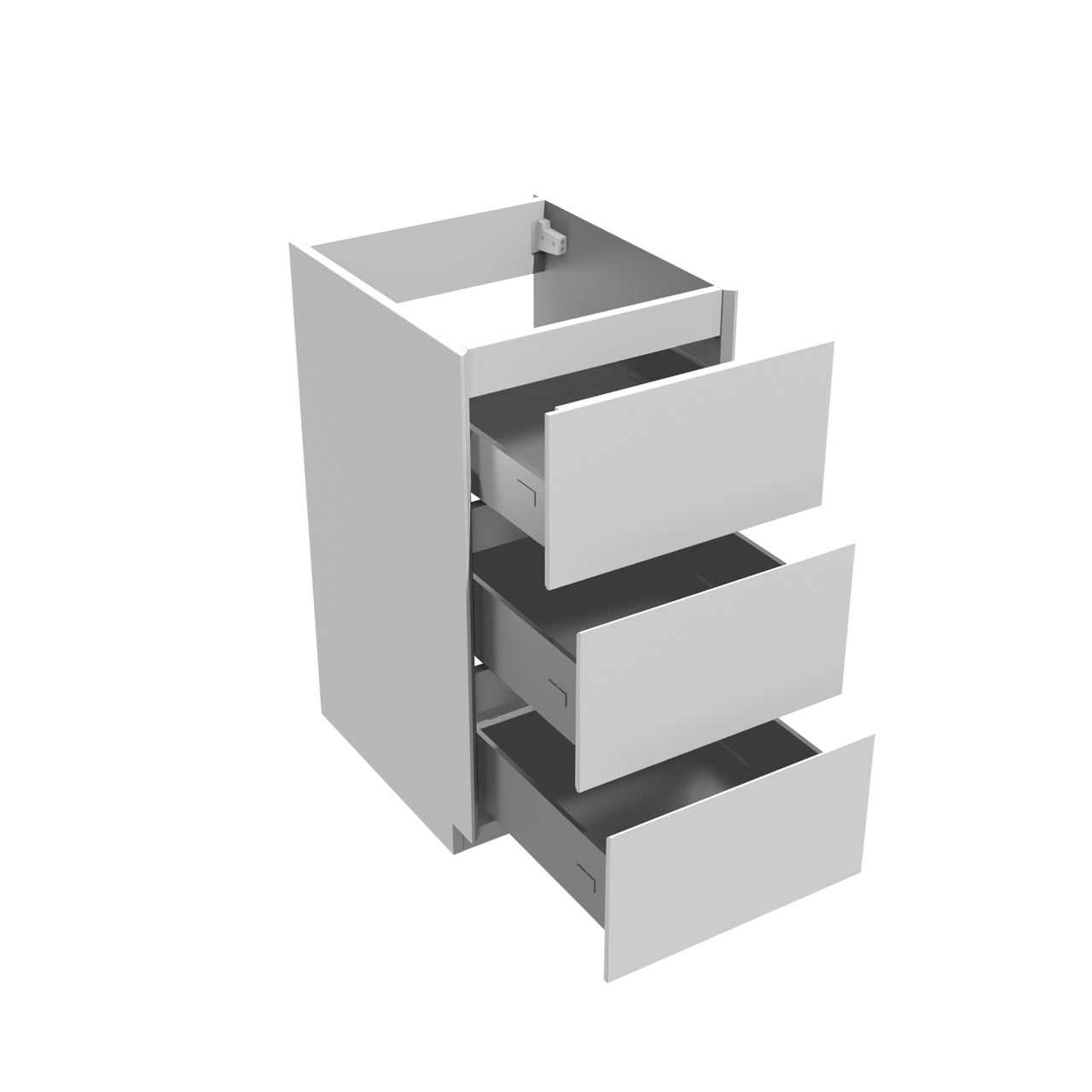 Storke Edge meuble sous-vasque a poser 45 x 52 cm Blanc Brillant 3 tiroirs