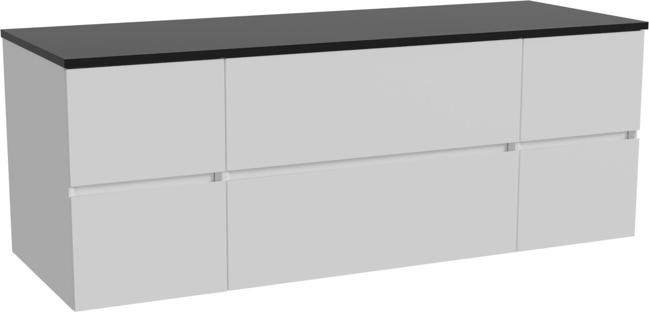 Storke Edge meuble salle de bains suspendu 145 x 52 cm blanc mat avec Panton tablette simple ou double en mdf enduit de poudre noir mat