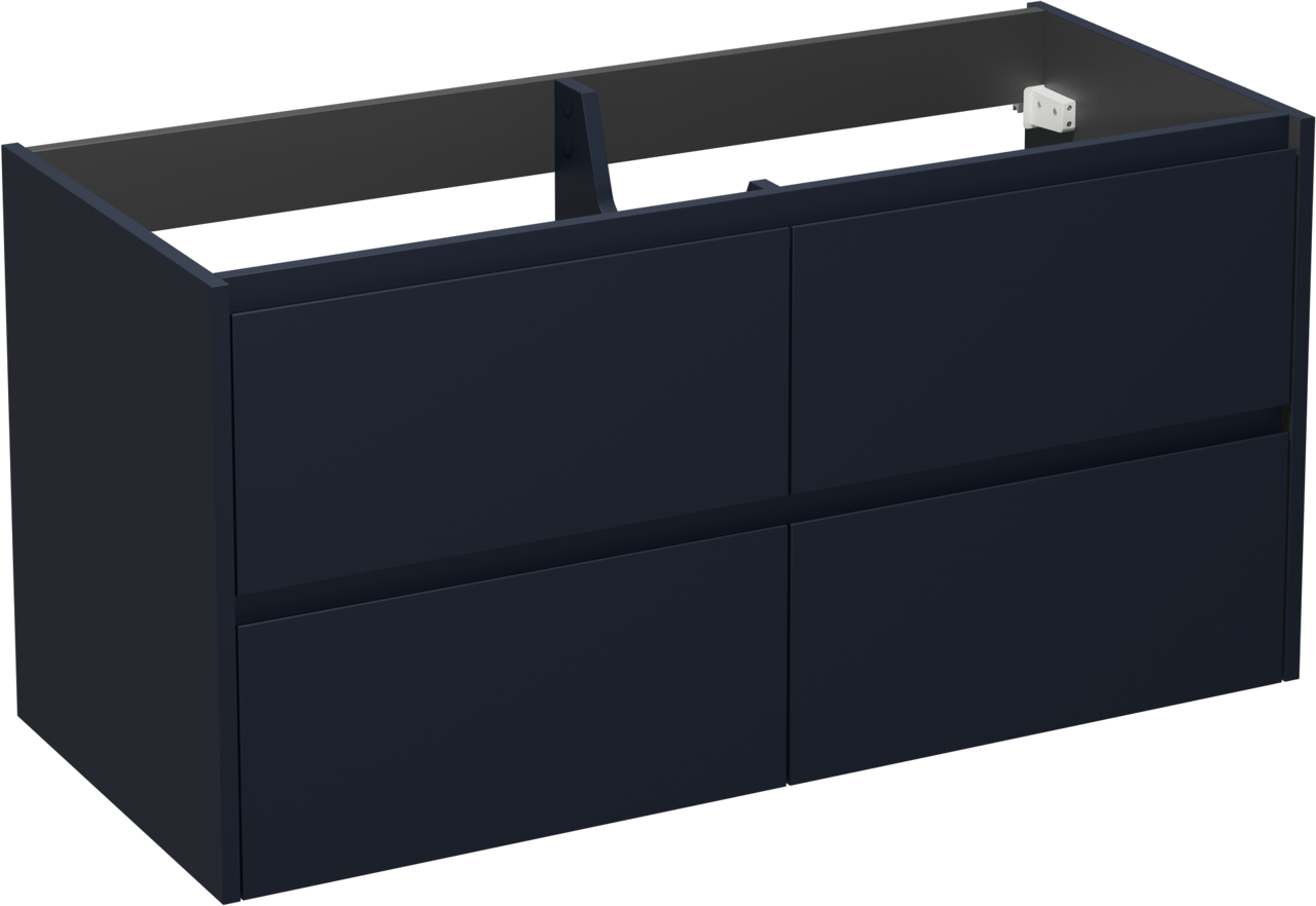 Storke Seda meuble sous-lavabo suspendu 120 x 52 cm bleu nuit 4 tiroirs