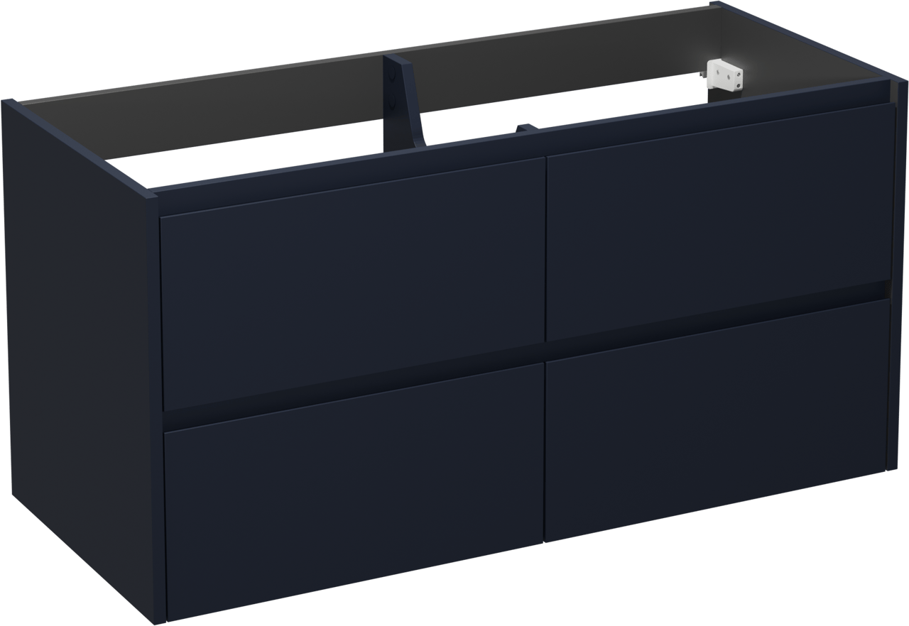 Storke Seda hängender Waschbeckenunterschrank: 120 x 52 cm, Nachtblau, 4 Schubladen