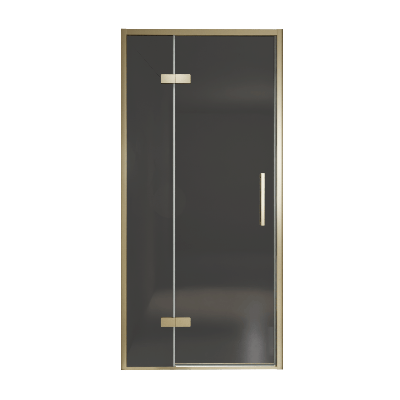 Balmani Senses Design porte pivotante à gauche 100 cm x 210 cm verre fumé, Profil Brushed Champagne Gold